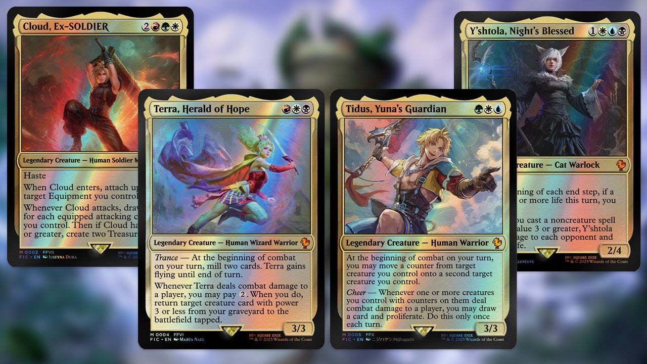 Final Fantasy commander cards are shown.