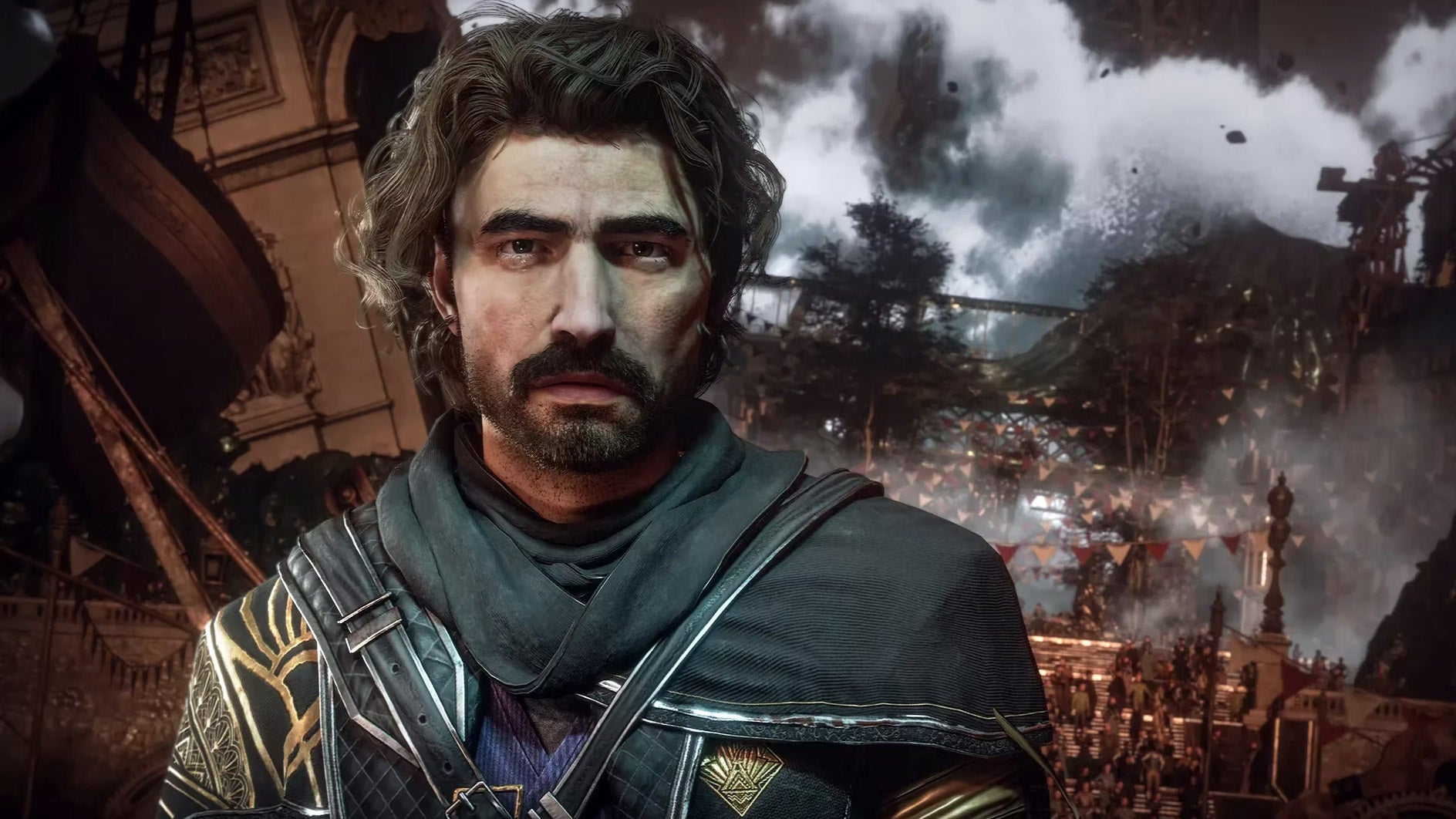 Gustave looks at something off-screen.