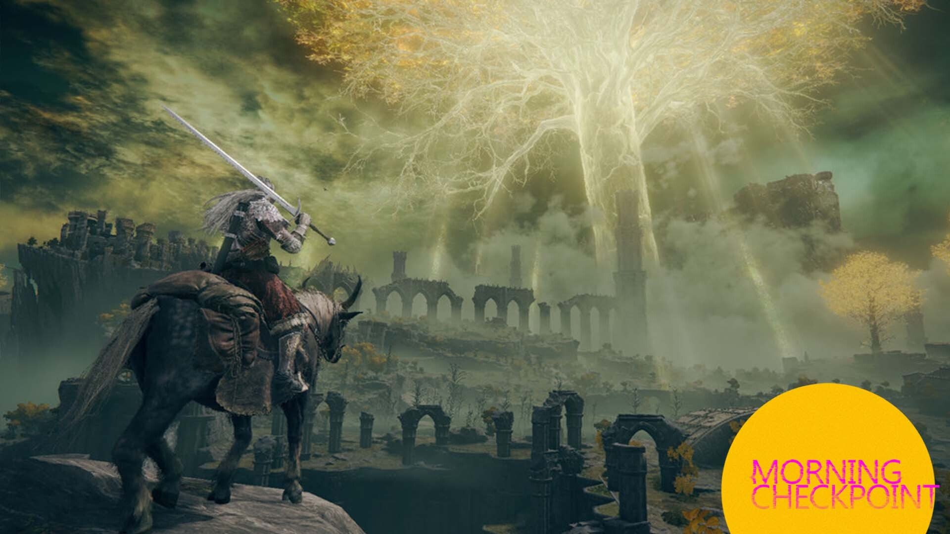 A Tarnished looks out at the Morning Checkpoint blurbs.