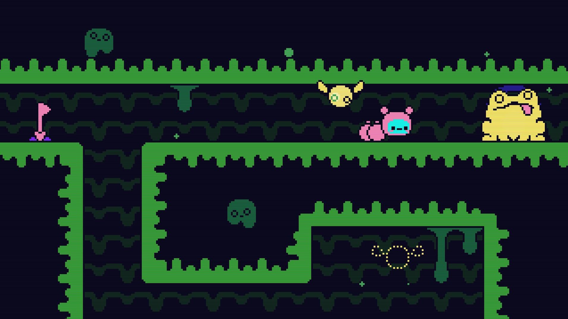 Ooo is about to feed a fly to a frog.