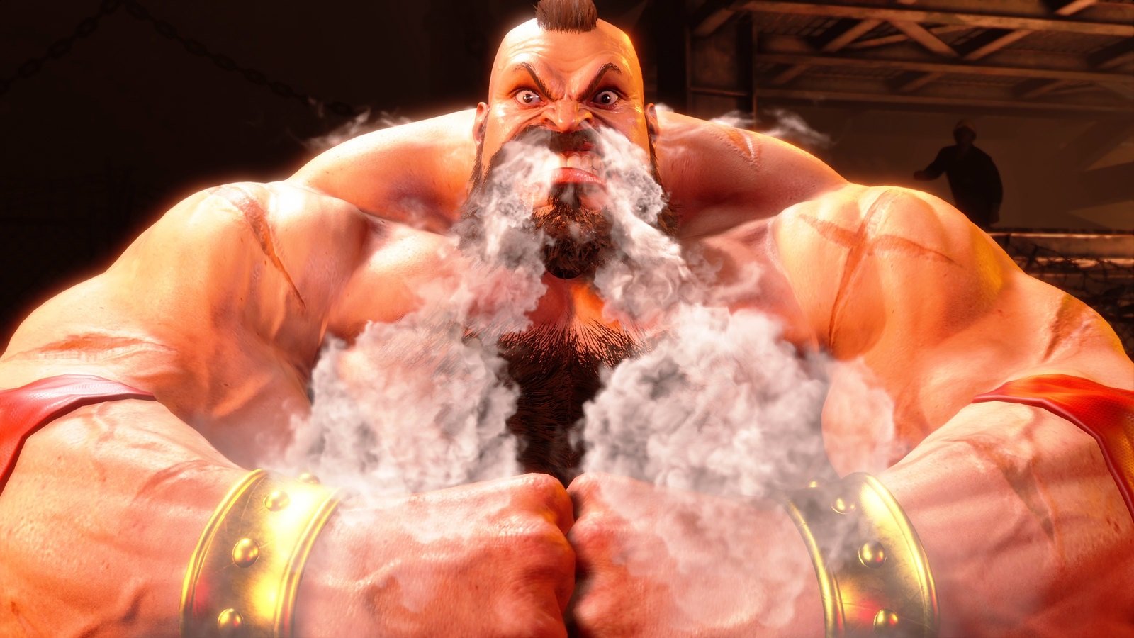 Zangief blows off steam.